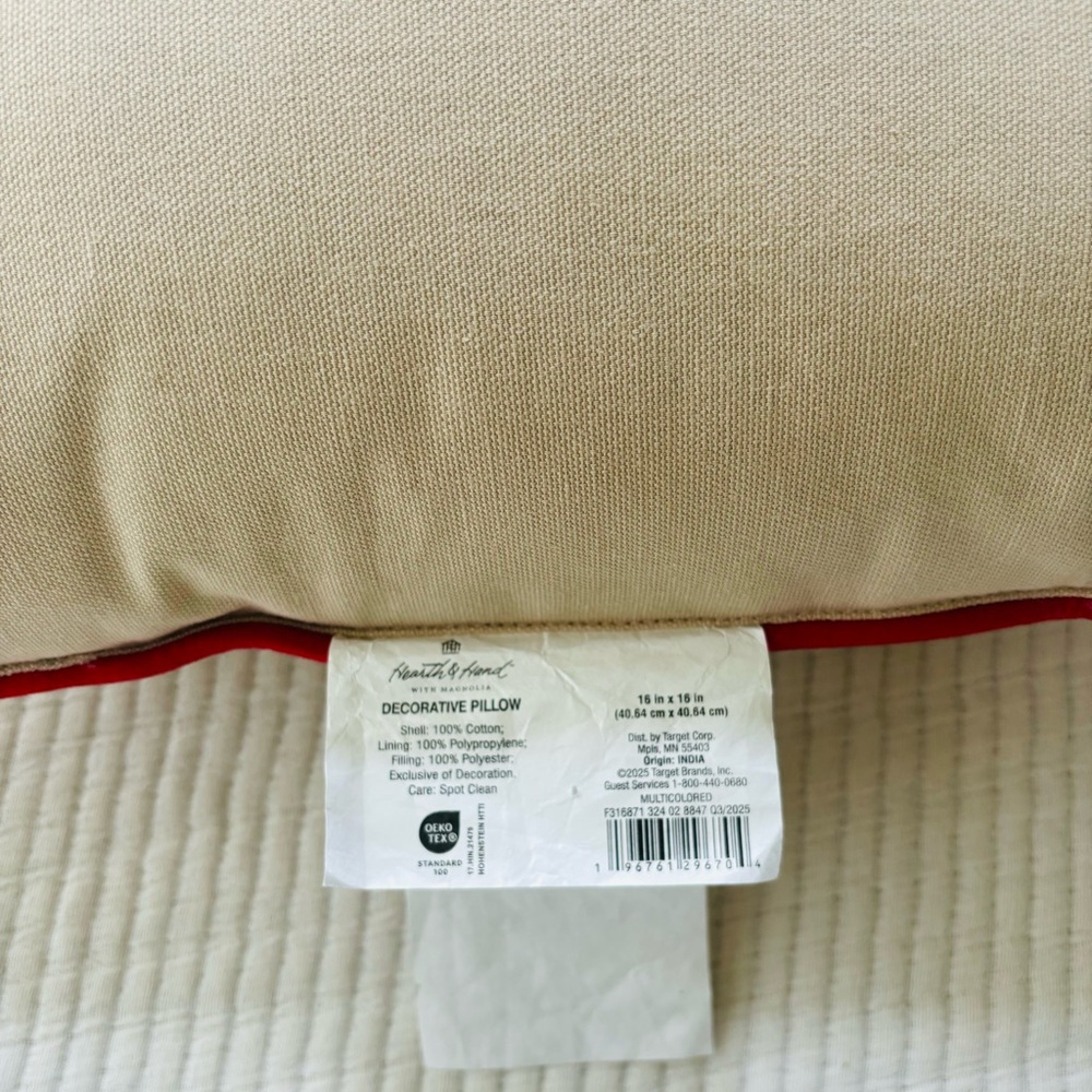 Hearth & Hand with Magnolia “Merry Christmas” Icon Square Toss Pillow NWT - Picture 7 of 13